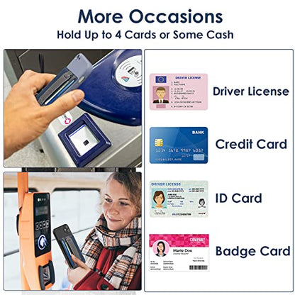 Cobee Cell Phone Card Holder Pouch, Self-Adhesive Phone Kickstand with Elastic Band Stick on Wallet Card Holder for Back of Phone Case Leather ID Card Holder Sleeve Pouch Credit Card Grip Holder(Blue)