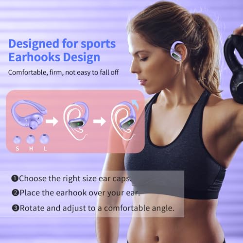 Wireless Earbuds, 2026 Bluetooth 5.4 Headphones, ENC Noise Canceling Mic - color: comb purple