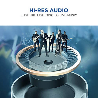 1MORE Triple Driver in-Ear Earphones Hi-Res Headphones with High Resolution, Bass Driven Sound, MEMS Mic, in-Line Remote, High Fidelity for Smartphones/PC/Tablet - Gold - color: Gold