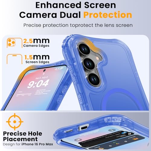 WRJ Magnetic Matte for Samsung Galaxy S26 FE Case,Samsung S25 FE Case [Fit for MagSafe][Military Grade Drop Protection] Translucent Shockproof Protective Phone Case-Ultramarine - color: Ultramarine, style: Matte