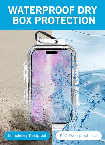 Waterproof Storage Case, Outdoor Sports Survival Equipment Sealed Box Dustproof Pressure Proof Dry Boxes for EDC Tools, Phone, Keys(Clear)
