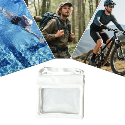 PVC Waterproof Shoulder Bag - Touchscreen Phone Case Pouch | | Clear Dry Bag with Adjustable Strap - Underwater Photography Ready - Portable Organizer for Phone, Lipstick, Earphone & Bea - color: White