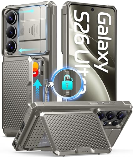 GolbinBox for Samsung Galaxy S26 Ultra Case with Wallet & Lock,Pearl Silver | Card Holder, Slide Camera Cover, Built-in Safety Lock & RFID Protection, Holds 4~5 Cards or Cash, S26 Ultra Wallet Case 6.9'' - color: Pearl Silver