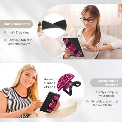 MoKo Soft Hand Strap for 6-8" Kindle eReaders Fire Tablet, Flash Rose - color: Flash Rose, style: Soft Pu Strap