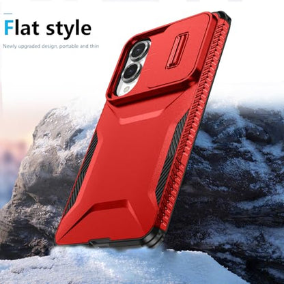Asuwish Phone Case for Samsung Galaxy S25 Edge 5G with Screen Protector and Slide Camera Cover Rugged Hybrid Shockproof Protective Cell Accessories S25Edge 25S S 25 25Edge 6.66 2025 Women Men Red - color: Red