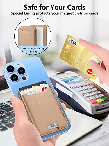 TopMade for MagSafe Wallet, Strongest Magnetic Phone Wallet, 4 Cards Holder - color: Gold