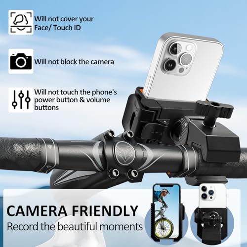 Wonwood_direct Bike Phone Holder Motorcycle Phone Mount, Handlebar Cell Phone Clamp, Phone Mount for Bike Motorcycle Scooter Golf Cart, Handlebar Phone Mount for 4.5-7" Phones