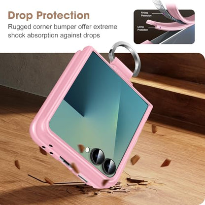 Z Flip 7 Case for Samsung Galaxy Z Flip7 5G, Ring Case for Women Silky Touch Slim Hard PC Matte Back Cover Ultra Thin Z Flip 7 Phone Case Anti-Scratch Protective Cases for Samsung Z Flip 7 5G (Rose) - color: Rose