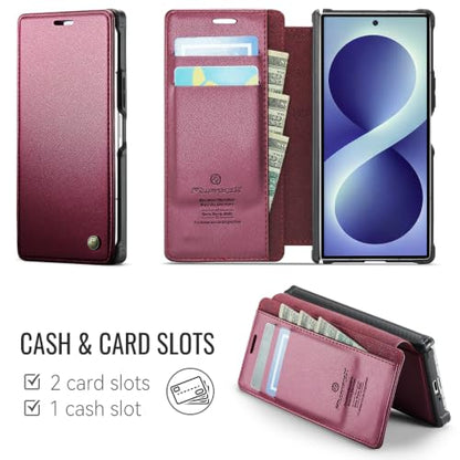 for Samsung Galaxy Z Fold 8 Ultra - Case Wallet Slim, Wine Red - color: Wine Red, size: Samsung Galaxy Z Fold 8 Ultra