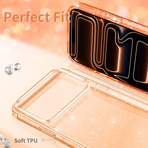 JJGoo Compatible with iPhone 17 Pro Max Case Clear Glitter, Sparkle Soft TPU Transparent Shockproof Women Girls Slim Bling Sparkly Bumper Cover Phone Cases - color: Clear, size: for iPhone 17 Pro Max