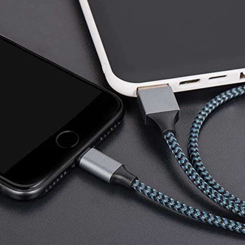 Sundix iPhone Charger, 3Pack 9ft Lightning Cable iPhone Charger Cable Nylon Braided Charging Cord Compatible iPhone 14/13/12/12Pro/12ProMax/11/11Pro/11Pro MAX/XS/XS MAX/XR/X/8/8Plus/7/7Plus and More
