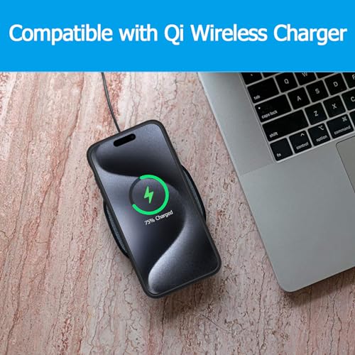Battery Case for iPhone 15 Pro, 10000mAh Portable Protective Charging Case with Wireless Charging Compatible with iPhone 15 Pro (6.1 inch) Extended Battery Pack Charger Case with Carplay (Black) - size: iPhone 15 Pro