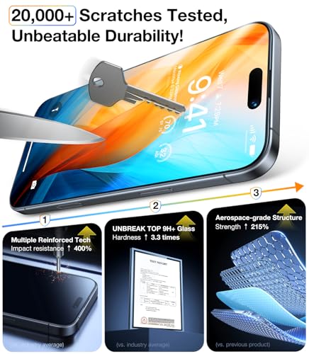 UltraGlass TOP 9H+ Armor for iPhone 13 Screen Protector, 2 Pack - size: iPhone 13