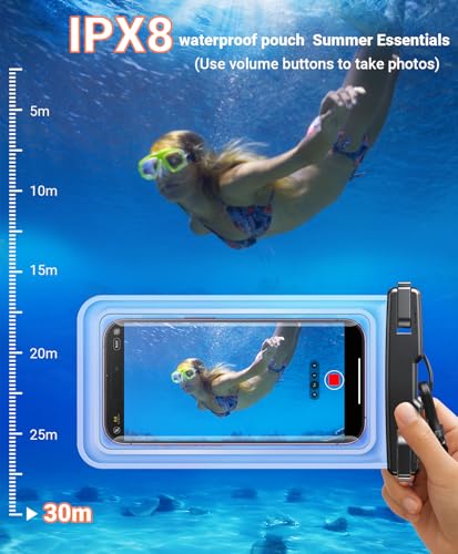 【2 Pack】Coolpow Waterproof Phone Pouch【Easy Lock & Heavy Duty】IPX8 Water Proof Cell Phone Dry Bag for Beach Vacation Waterproof Phone Case With Lanyard Protector for iPhone 17 Samsung All 4-7" Phone
