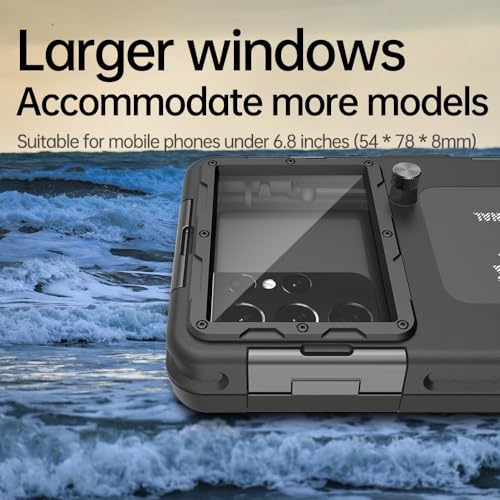 Hllhunkhe Universal Underwater Phone Case for Snorkeling, Professional Diving Waterproof Phone Case for iPhone 7-17 Pro/Pro Max/Plus/Mini, Galaxy S10-S25 Ultra/Plus and Most Phones,Black - color: Black