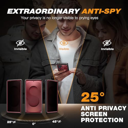 TONGATE for Samsung Galaxy S24 Ultra Case, 2 Front Frames & Stand, Maroon | Built-in Slide Camera Cover & Screen Protector, Military Grade Shockproof S24 Ultra Phone Case with Kickstand & Belt-Clip - color: Maroon