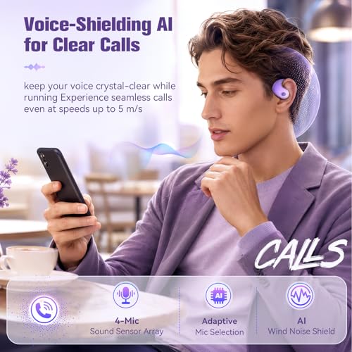 Xmenha Over The Ear Earbuds Open Ear Headphones Over The Ear Headphones - color: Purple, style: Normal