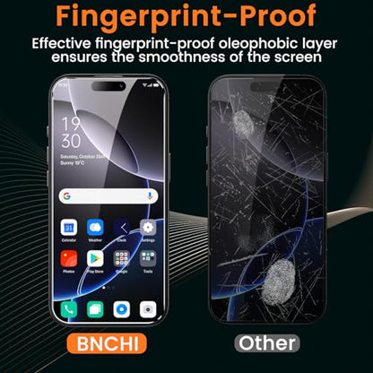 2 Pack 4 Way 360° Privacy Screen Protector for iPhone 16 Pro 6.3-Inches, Horizontal and Vertical All Around Anti-Spy 9H Tempered Glass Film, Scratch Resistant, Zero Bubbles, Face ID Sensitive