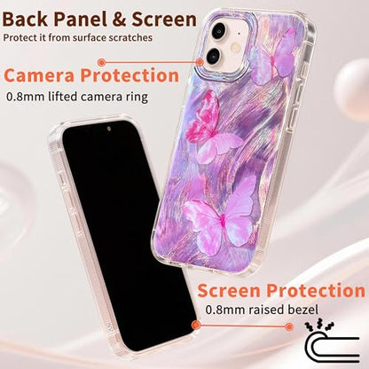Compatible with iPhone 11 Case,with [Shockproof Protective][Camera Protection] Cute Butterfly Aesthetic Phone Cover Anti-Yellowing Soft Slim Cover for Women Girl-Pink - color: Pink Butterfly, size: iPhone 11