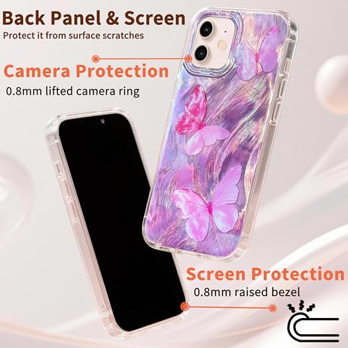 Compatible with iPhone 11 Case,with [Shockproof Protective][Camera Protection] Cute Butterfly Aesthetic Phone Cover Anti-Yellowing Soft Slim Cover for Women Girl-Pink - color: Pink Butterfly, size: iPhone 11
