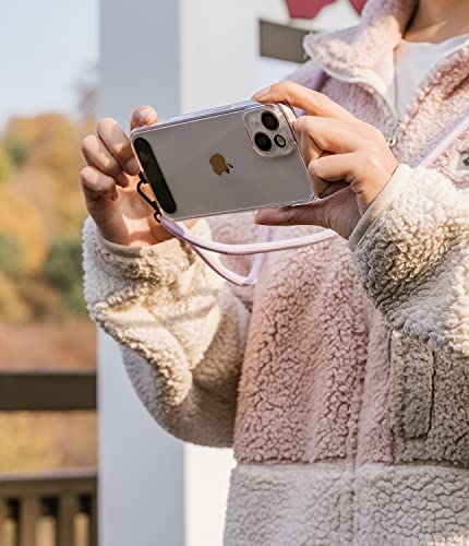 Ringke Holder Link Black, Adjustable Crossbody Strap with Cell Phone Tether Tab, Universal Multifunctional Lanyard Patch - color: Pink