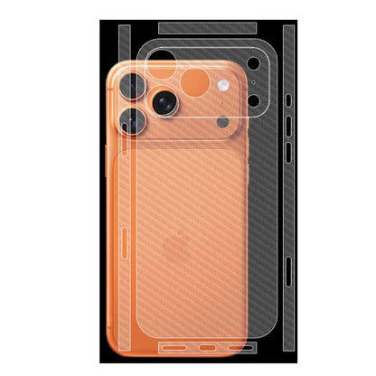 2 Pack Back Screen Protector Compatible with iPhone 17 Pro Max - color: Transparent Carbon Fiber