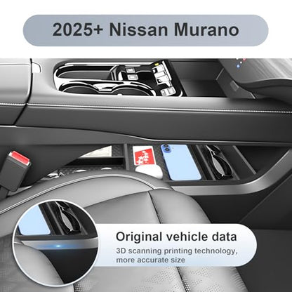SKTU 2-Pack for 2025 2026 2027 Nissan Murano Center Console Organizer - color: 2025 -2027 Murano Lower Console Tray