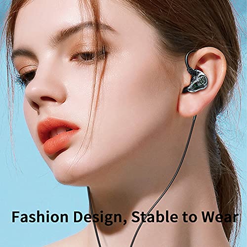 Dual Driver Wired Headphones 3.5mm Jack Earphones Plug in Ear Buds