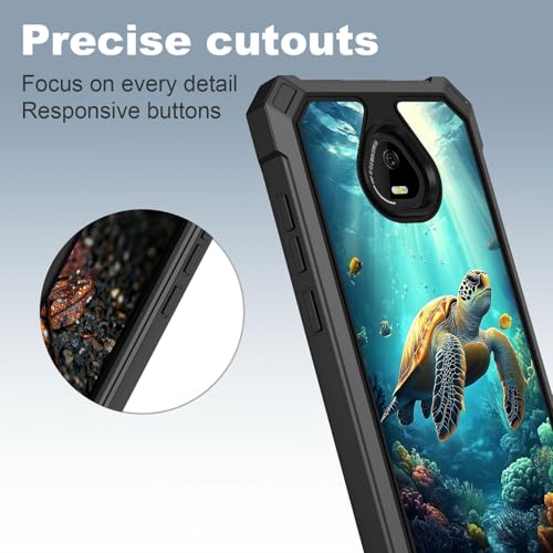 for Schok Volt Sv67q Sv67332 Case with Screen Protector, Military Grade Drop Protection, Dual Layer Hybrid Shockproof Protection TPU Phone Case for Schok Volt Sv67q, Sea Turtle - color: Sea Turtle