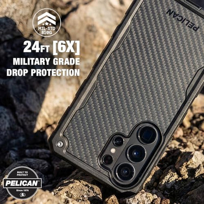Pelican Shield Samsung Galaxy S26 Ultra Case - Rugged Phone Case - Carbon | Magnetic & Wireless Charging Case w/24ft Military-Grade Drop Protection & Belt Clip Holster for Samsung Galaxy S26 Ultra - color: Carbon, size: Samsung Galaxy S26 Ultra
