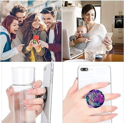 6 Pack Cellphone Phone Grip and Smartphones Stand, Collapsible Cell Phone Expanding Holder for Phone - Blue Purple Galaxy Nebula Flower, ZJ005