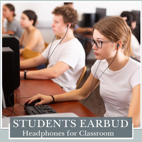 Kanayu 100 Pack Wired Earbuds Bulk for Classroom, No Mic 3.5mm, Multicolor - color: Multicolor
