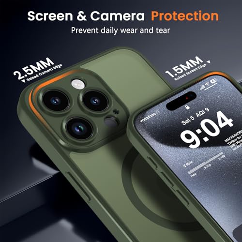 Magnetic Case for iPhone 13 Pro 6.1-Inch, [Compatible with Magsafe][Full Camera Protection] Ultra Slim Translucent Matte Shockproof Protection Phone Cover-Sage Green - color: Sage Green, size: iPhone 13 Pro
