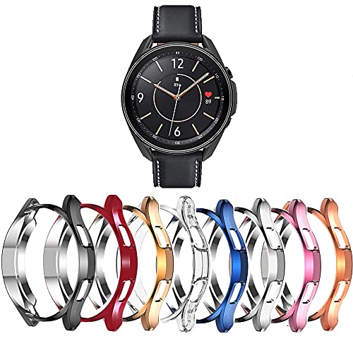 E ECSEM Compatible with Samsung Galaxy Watch 4 Classic 42MM 46MM Case Soft Plated TPU Protective Bumper Cover Case for Galaxy Watch 4 Classic Smartwatch Accessories (46MM) - size: Galaxy Watch 4 Classic 46MM