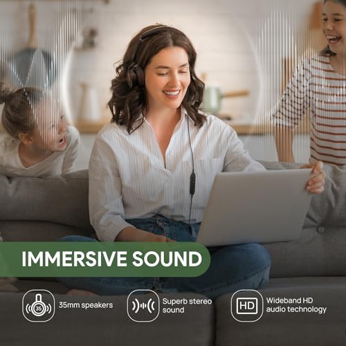 Yealink UH46 Wired Headset,USB-C/A,3-Mic AI Noise Cancelling,Inline Control