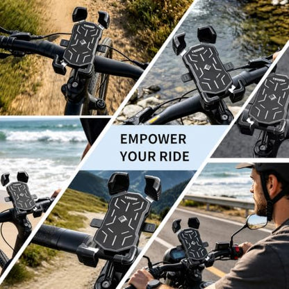 Bike Phone Mount & Holder, Motorcycle Phone Mount, Phone Holder for Bike, Ebike Phone Holder, 360° Rotatable, Quick Release, Anti-Shake, Fits 4.5"-7.2" for Bicycle, Scooter