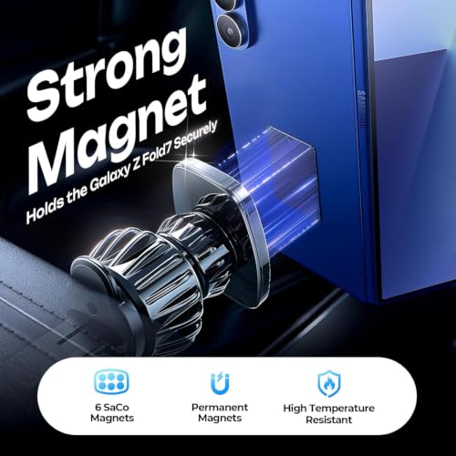 LISEN Magnetic Phone Holder for Car, Magnet Car Vent Phone Mount Holder with Ultra 6 Strong Magnets, Magnetic Car Phone Holder Mount for Car Automobile Cradles, Soporte de Telefono para carro - color: Black