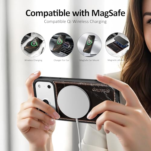 Shieldtop Compatible with MagSafe iPhone 17 Pro Max Wallet Case,(Coffee) | 2 in 1 Detachable Magnetic,Credit Card Holder Slots,RFID Blocking,PU Leather,Kickstand,Flip Folio Phone Cover for Men & Women - color: Coffee-U1, size: KFT-iP 17 Pro Max - 6.9"