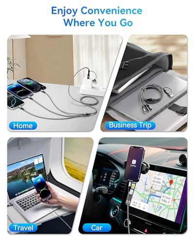 5 in 1 Multi Charging Cable, USB A/C Multiple Charging Cords for All Device