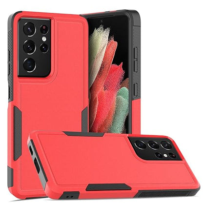 for Samsung Galaxy S24 Ultra Case: Dual Layer Protective Heavy Duty Cell Phone Cover Shockproof Rugged with Screen Protector - Military Protection Bumper Tough - Samsung Galaxy S24 Ultra 2024, Red - color: Red (PC) + Black (TPU)