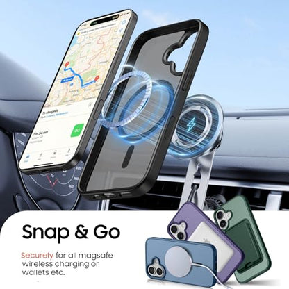 Magnetic for iPhone 16 Wallet Case with Card Holder Black | Compatible with MagSafe, Shockproof Phone Cover with Detachable RFID Blocking Credit Card Slot, Black - color: Black, size: iPhone 16