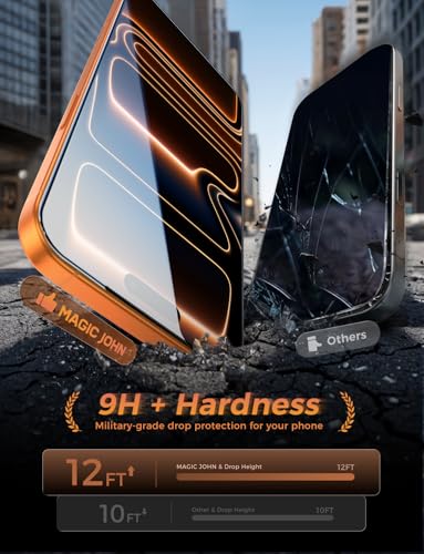 MAGIC JOHN 3rd Gen Upgraded for iPhone 17 Pro Max Screen Protector 6.9 Inch | Auto Dust-Elimination,Easy Installation,2 Pack Shatterproof Tempered Film,HD Clear - size: iPhone 17 Pro Max 6.9inch