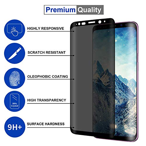 [2 Pack] Galaxy Note 9 Privacy Screen Protector, Premium Anti-Spy Tempered Glass [Case Friendly] [Anti-Scratch] 9H Hardness Screen Protector for Samsung Galaxy Note 9