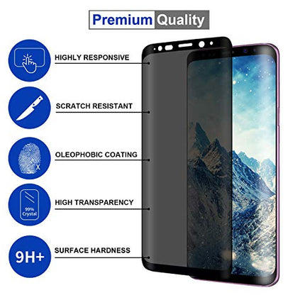 [2 Pack] Galaxy Note 9 Privacy Screen Protector, Premium Anti-Spy Tempered Glass [Case Friendly] [Anti-Scratch] 9H Hardness Screen Protector for Samsung Galaxy Note 9