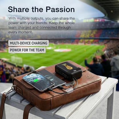 2026 FIFA Licensed Power Bank with Built-in Cable and Foldable Wall Plug, 22.5W 10000mAh Portable Charger, 3-in-1 Power Bank for iPhone 17/16/15 Series, FIFA World Cup 2026 Official Merchandise, Black - color: Black