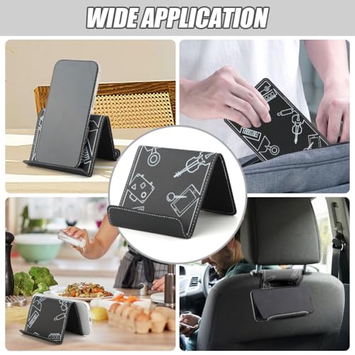 Airplane Phone Holder, Foldable Flexible Travel Phone Stand - color: Black