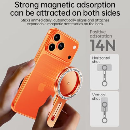 Dual-Sided Magnetic Phone Stand Holder for MagSafe, Orange - color: Orange