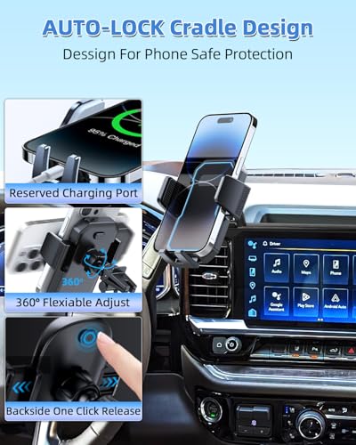 PZK Car Phone Holder for 2022-2026 Chevy Silverado/GMC Sierra 13.4'' Screen - color: Auto Lock, size: Silverado 1500/GMC Sierra 1500 2022-2026