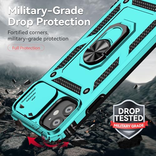 for iPhone 11 Case,with Screen Protectors and Camera Cover,[Military Grade] 16ft.Drop Tested Cover with Magnetic Kickstand Protective Case for iPhone 11 6.1 inch, Mint - color: Mint