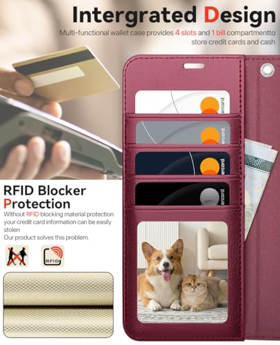 OCASE for Samsung Galaxy S26 Ultra Detachable Wallet Case with Card Holder, [2 in 1] PU Leather Flip Folio Case with RFID Blocking Stand Wrist Strap Shockproof Phone Cover 2026, Burgundy - color: Burgundy, size: Samsung Galaxy S26 Ultra